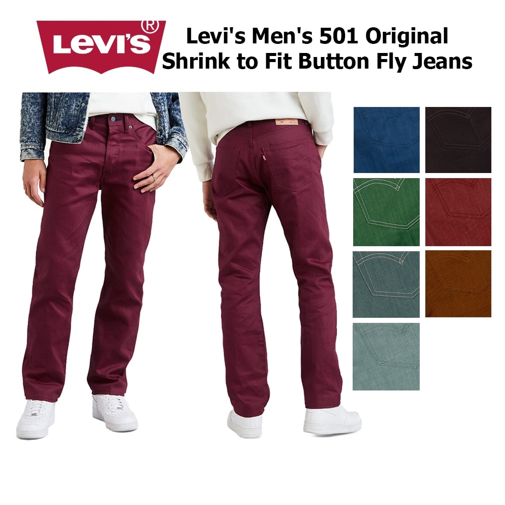 levi 501 shrink to fit button fly jeans