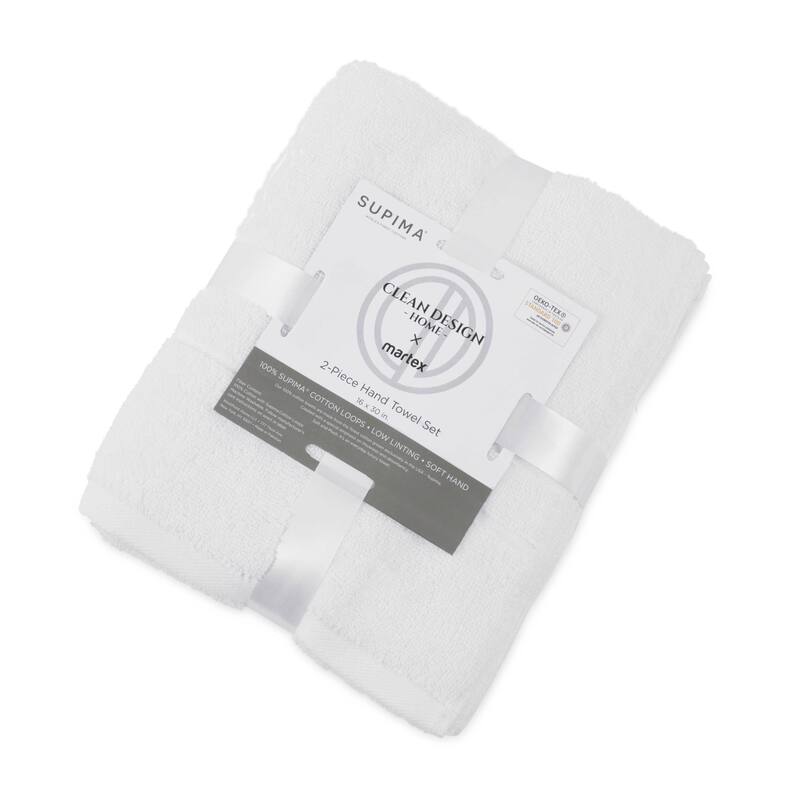 Clean Design Home x Martex Solid Supima 2-Pack Hand Towel Set