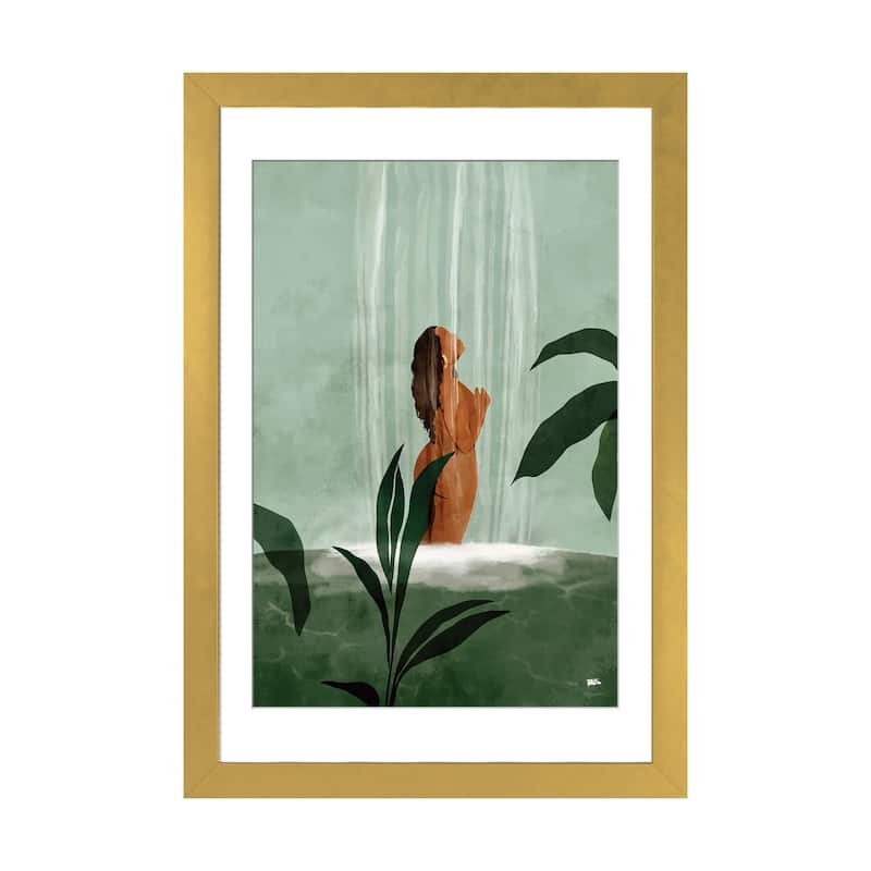 iCanvas "Rain On Me" by Bria Nicole - Gold - 32x24x1
