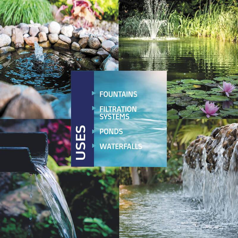 Alpine Corporation Submersible Water Pump with 33 FT Cord for Ponds, Fountains, Waterfalls & Water Circulation