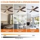preview thumbnail 16 of 57, 52" Black/ Distressed Brass Dimmable RGB Smart Ceiling Fan with Light and Remote, App Control