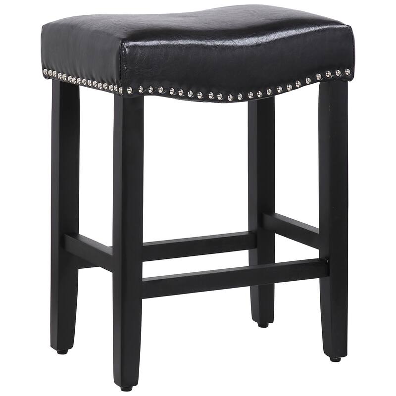 Jameson Upholstered Polyester Black 24 Inch Counter Stool