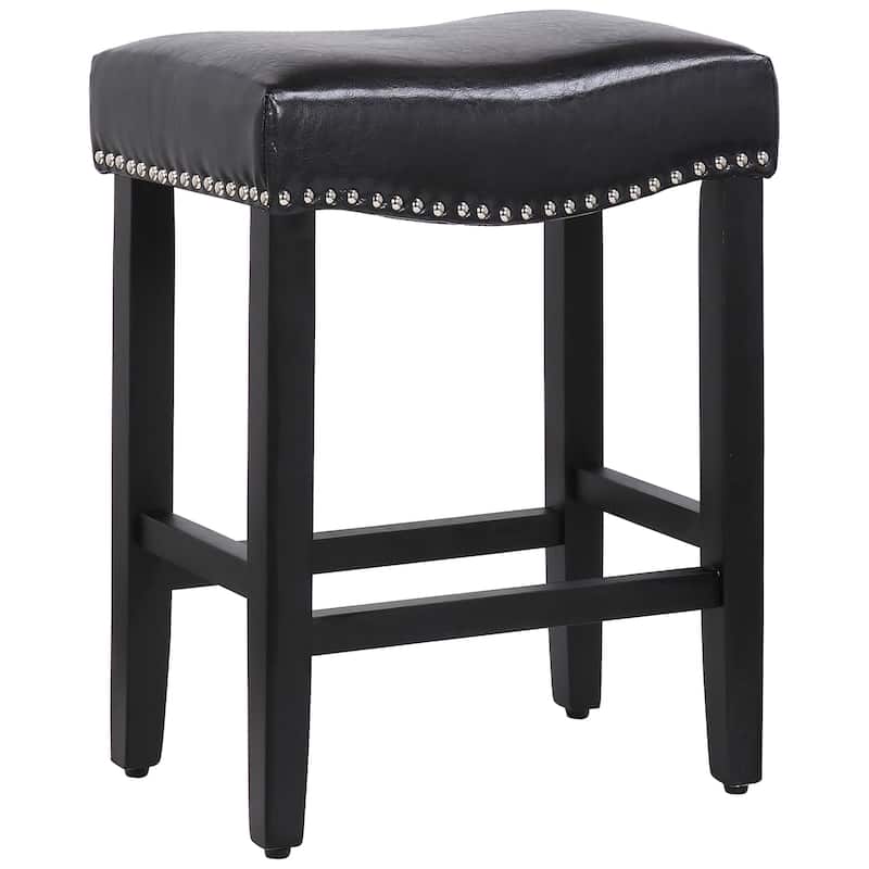 Jameson Upholstered Polyester Black 24 Inch Counter Stool
