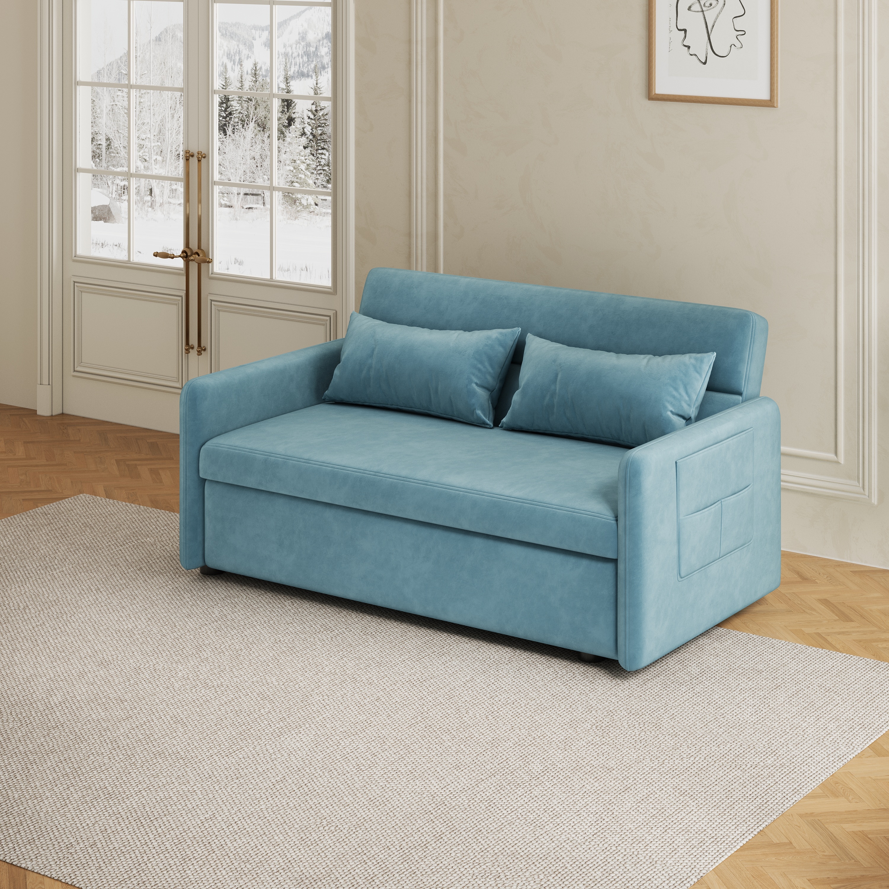 Small modern sleeper sofa discount