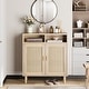 preview thumbnail 5 of 5, Ail Accent Rattan Sideboard Buffet Storage Cabinet With 2 Doors - 15.7"L x 31.4"W x 36.2"H