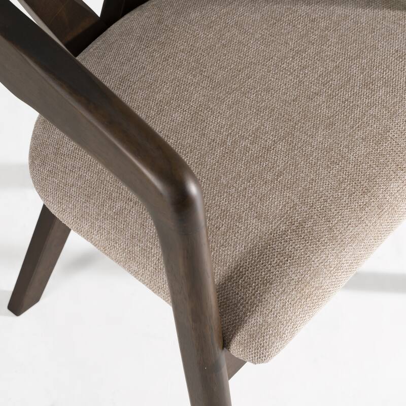 Modrest Weiss Mid-Century Modern Light Grey Fabric & Wenge Dining Chair