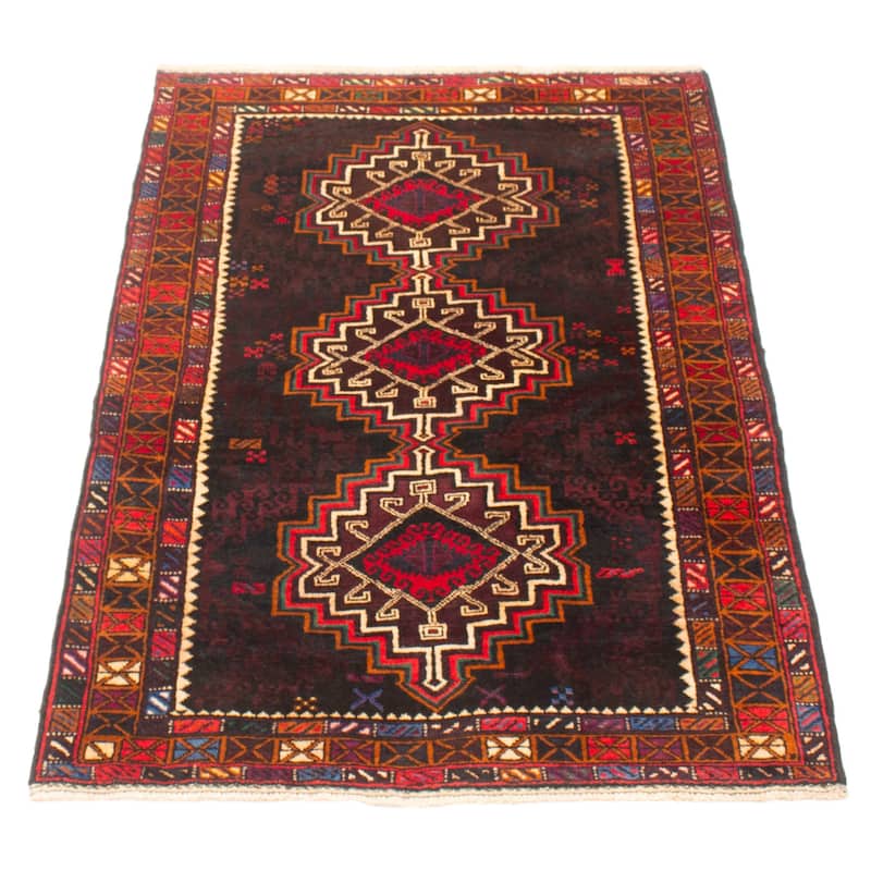 ECARPETGALLERY Hand-knotted Teimani Navy Wool Rug - 3'7 x 6'0