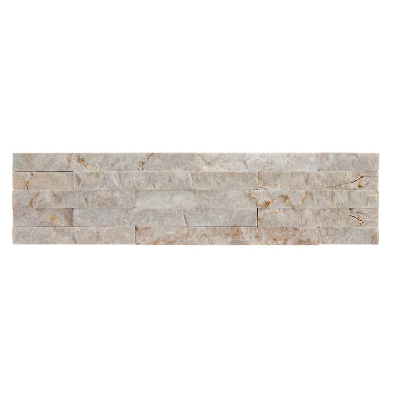 Slender Strip 3 in. x 12 in. Panel and 3 in. x 12 in. Corner Marble Wall Tile