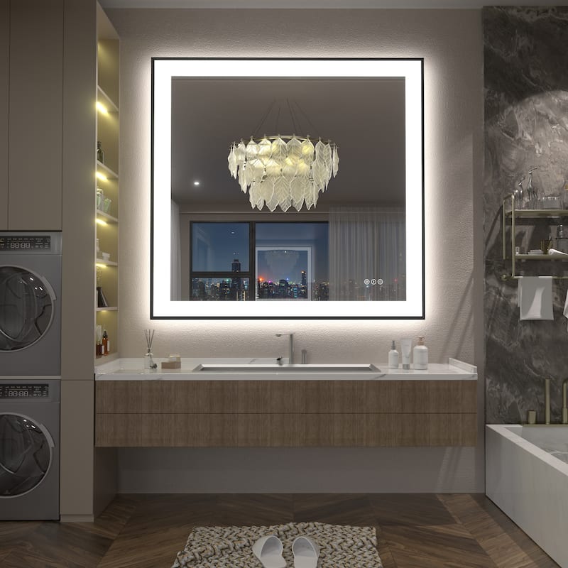 Front & Back LED Anti-Fog Tempered Glass Framed Bathroom/Vanity Mirror 3-Year Warranty