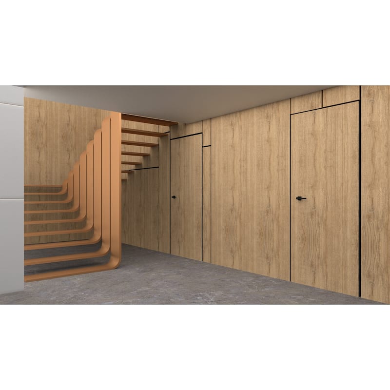 Solid Hidden Door with Handle Planum 0010 Split Wood