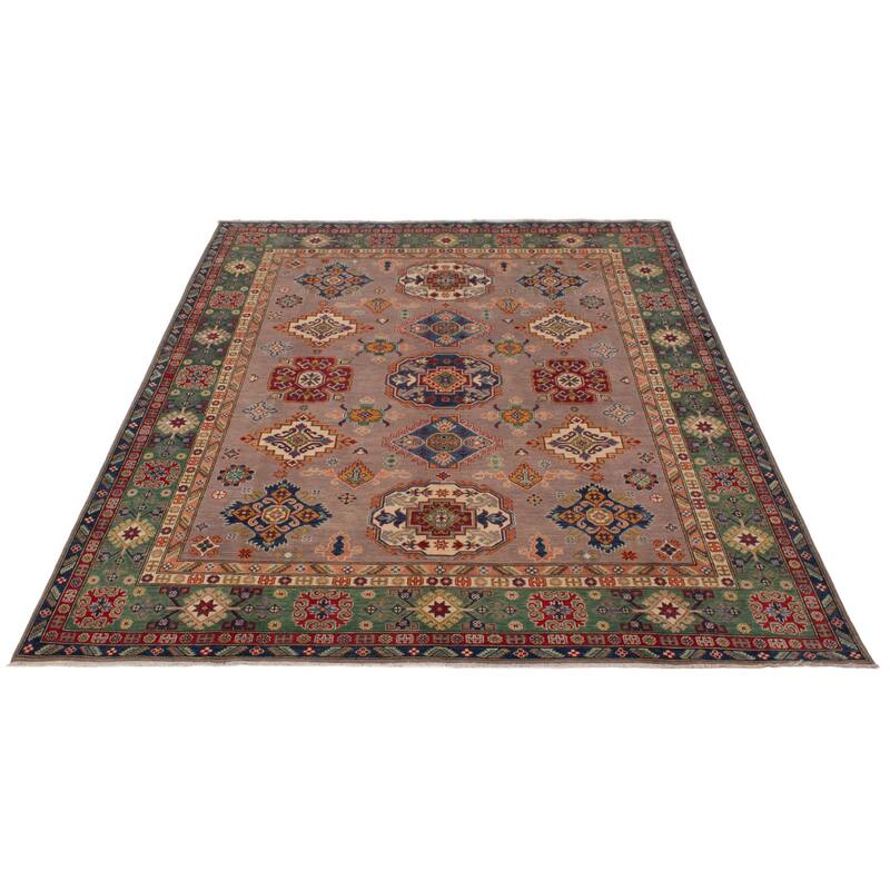 ECARPETGALLERY Hand-knotted Uzbek Ghazni Taupe Wool Rug - 8'0 x 9'5