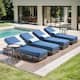 Option Brown Wicker Blue Cushion