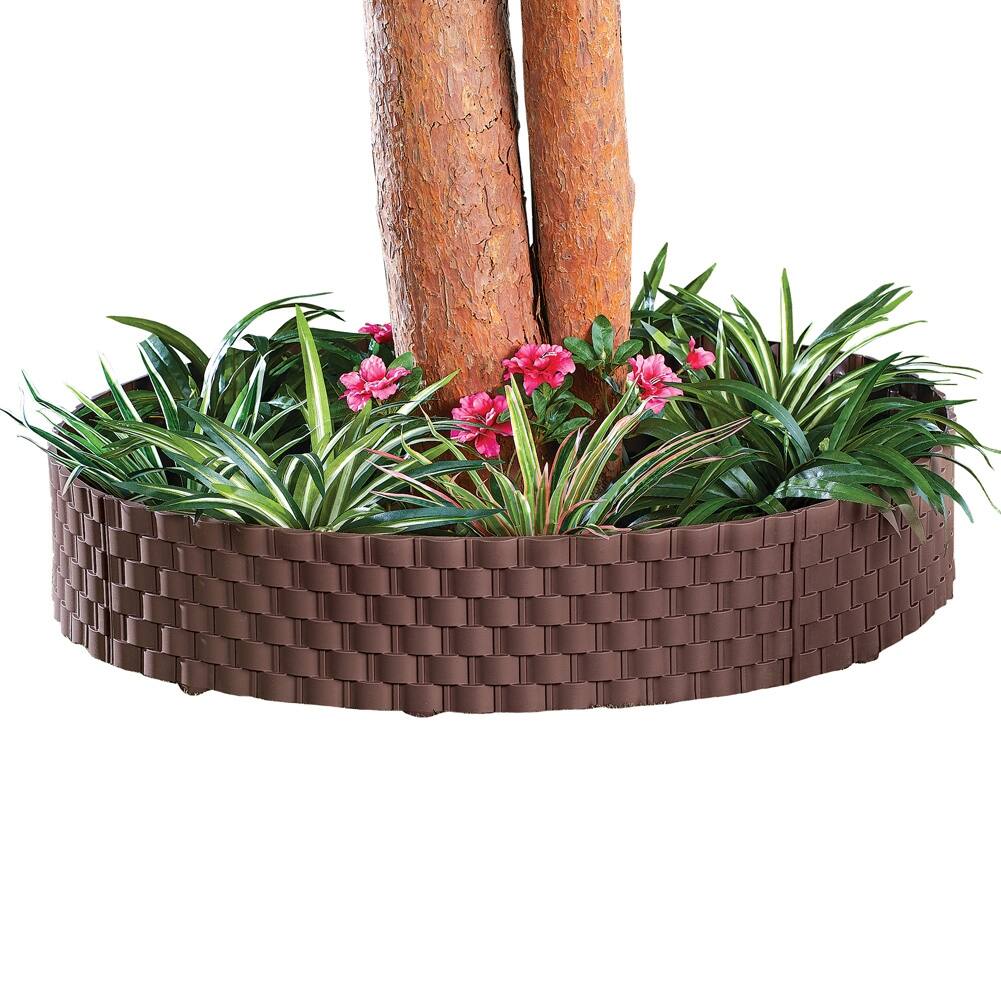 Fake Rattan Garden Border Edging, Set of 4 - 23.900 x 9.000 x 1.600