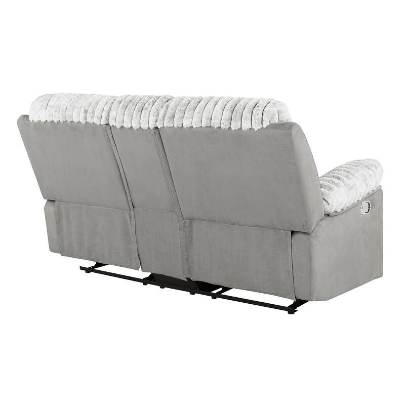 Brown Console Reclining Loveseat