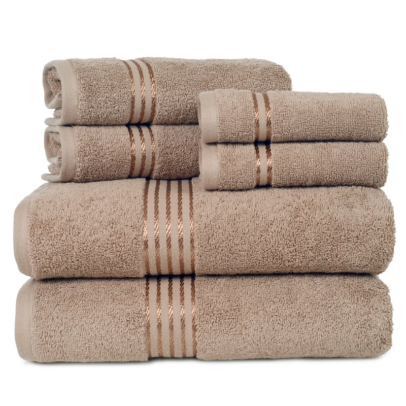 Towel Set - Cotton Bathroom Accessories with Bath Towels, Hand Towels, and Washcloths by Lavish Home