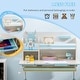 preview thumbnail 6 of 12, Qaba Wooden Kids Study Desk, Height Adjustable Children School Study Table, Student Writing Desk with Tilt Desktop