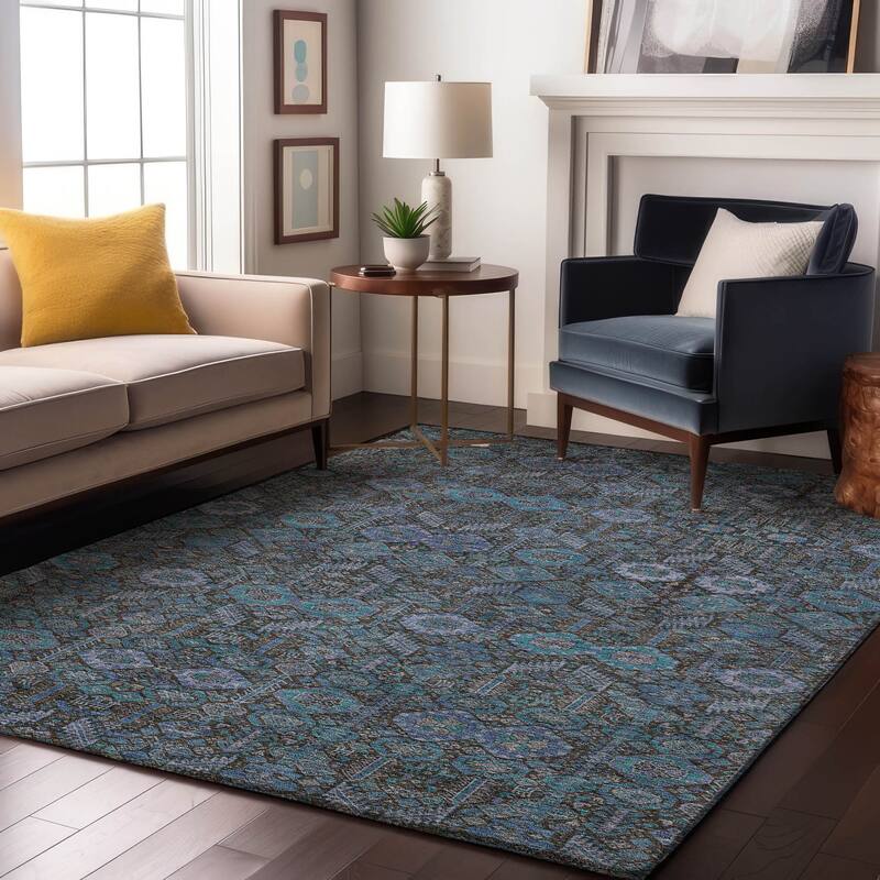 Premium Washable Super Soft Boho Global Mayfield Rug - Teal - 2' 6" x 3' 10" - Rectangle