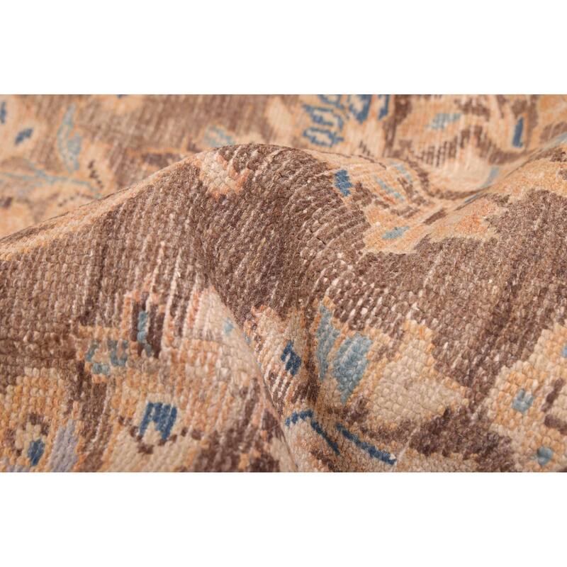 ECARPETGALLERY Hand-knotted Antalya Vintage Dark Brown Wool Rug - 3'9 x 7'7