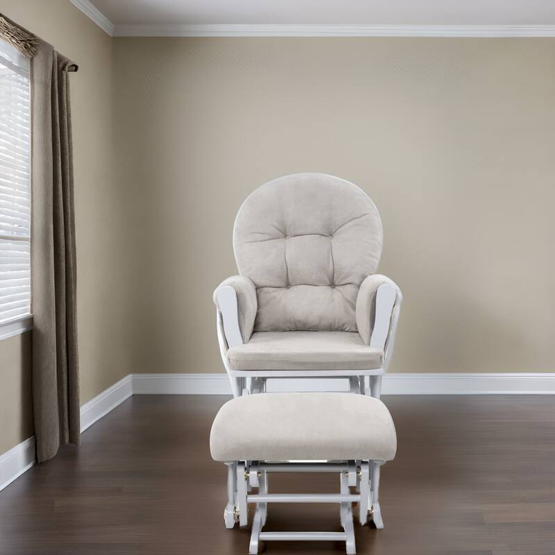 Ultimate Nursery Comfort - Glider and Ottoman Set with Reclining Cushion Chair, Rocker Chair with Padded Back and Armrests