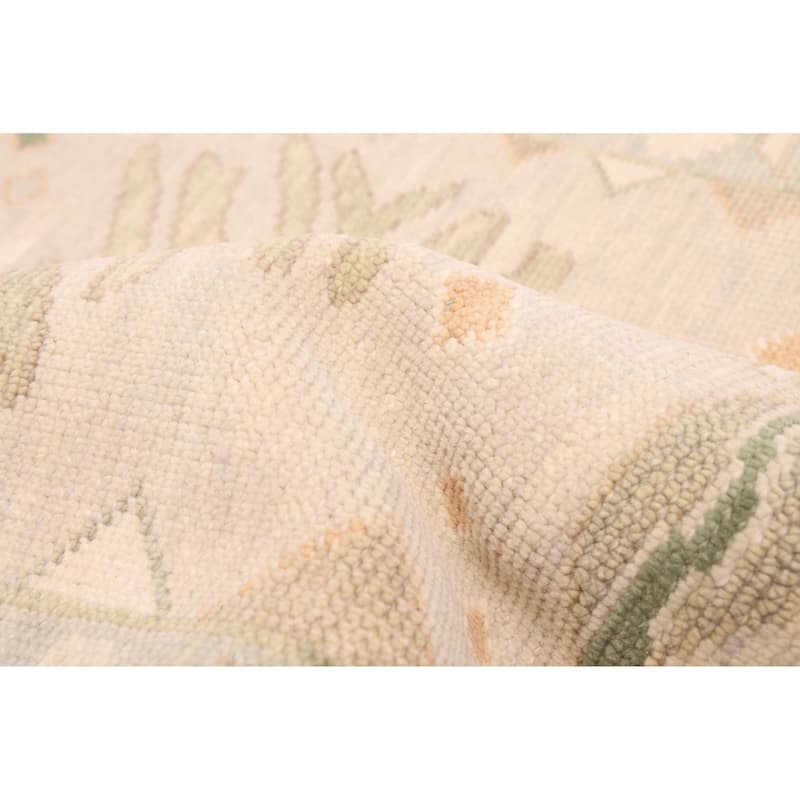 ECARPETGALLERY Hand-knotted Modern Oushak Light Grey Wool Rug - 9'2 x 12'2