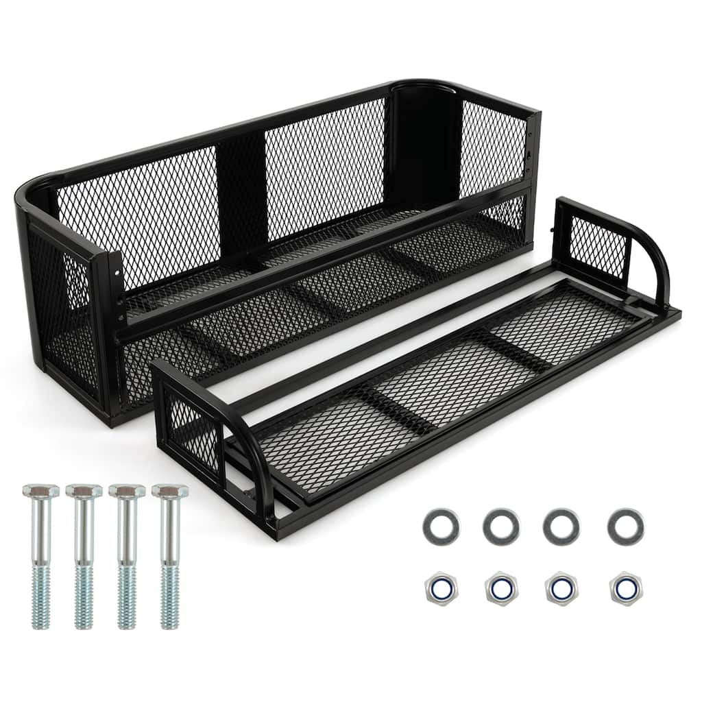 Costway ATV UTV Universal Rear Drop Basket Rack Steel Cargo Hunting
