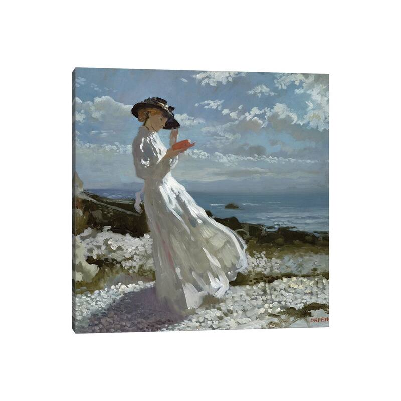 iCanvas "Grace reading at Howth Bay " by Sir William Orpen Canvas Print