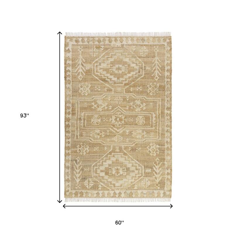 Kido Traditional Woven Area Rug By HomeRoots - 93' X '60' X '0.25