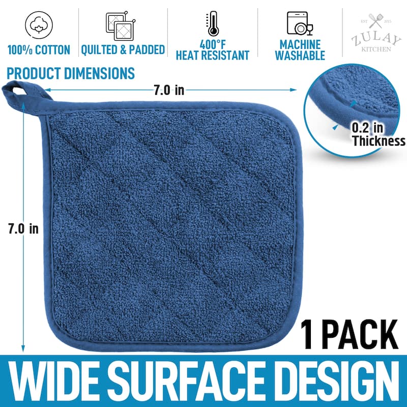 Zulay Kitchen 1-Pack Heat Resistant Cotton Pot Holders
