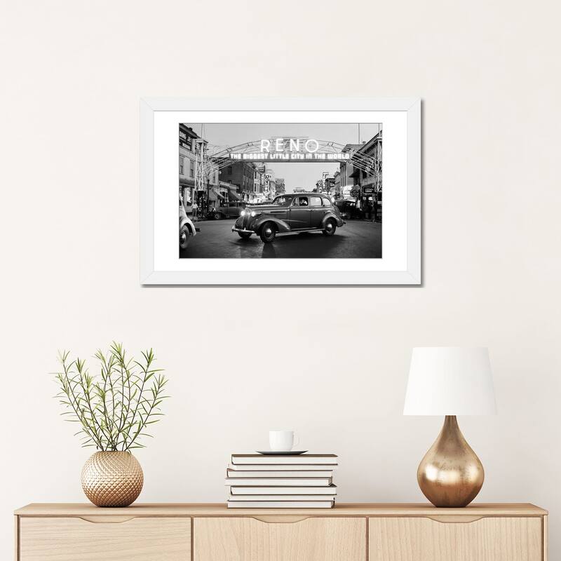 iCanvas "1930s Night Of Arch Over Main Street Reno Nevada Neon Sign The Biggest Little City In The World" by Vintage Images