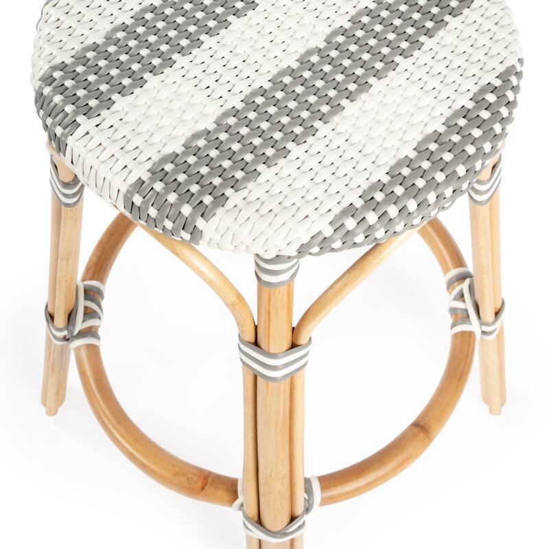 Tobias 24" Rattan Round Counter Stool