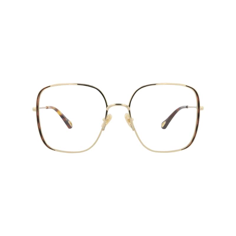 Chloé Square-Frame Metal Optical Frames - Gold Gold Transparent - Multi