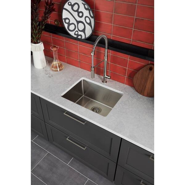 Karran 23 Undermount Single Bowl Stainless Steel Kitchen Sink Kit Overstock 31608358