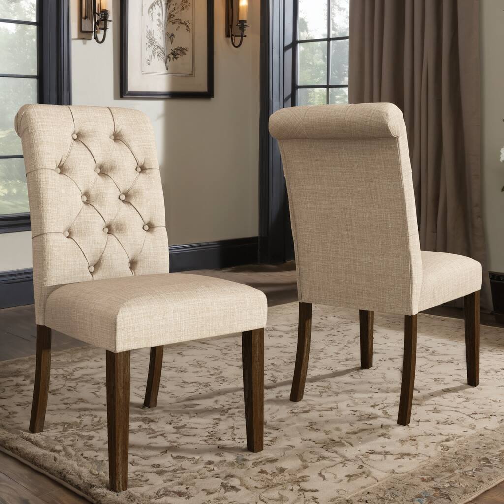 Krakova Tufted Rolled Back Parsons Chairs (Set of 2) - Chair ...