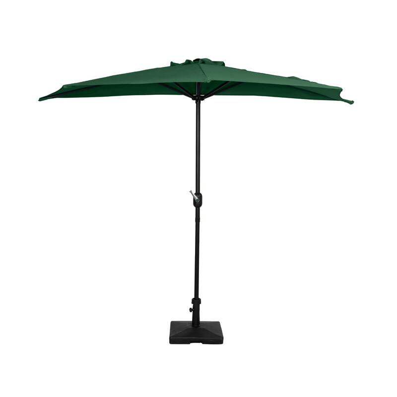 9 ft Half Market Umbrella With Heavy Duty Concrete Base Stand