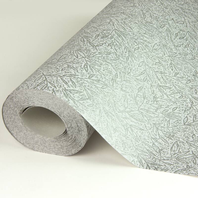 Advantage Sayuri Silver Leaf Trail Wallpaper - 20.9in x 396in x 0.025in - 20.9in x 396in x 0.025in