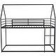 preview thumbnail 5 of 7, Twin over Twin House Shape Bunk Bed with Protective Fence, Metal Kids Bed Frame with Built-in Ladder, Black