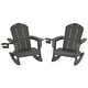 preview thumbnail 16 of 73, Laguna Kids Outdoor Poly Adirondack Rocking Chair with Cup Holder (Set of 2) Gray