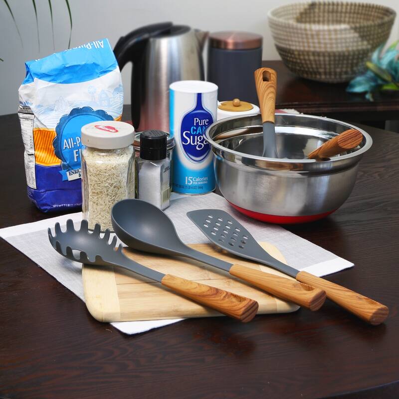 5-Piece Plastic Tool Set with Wooden Pattern Handles