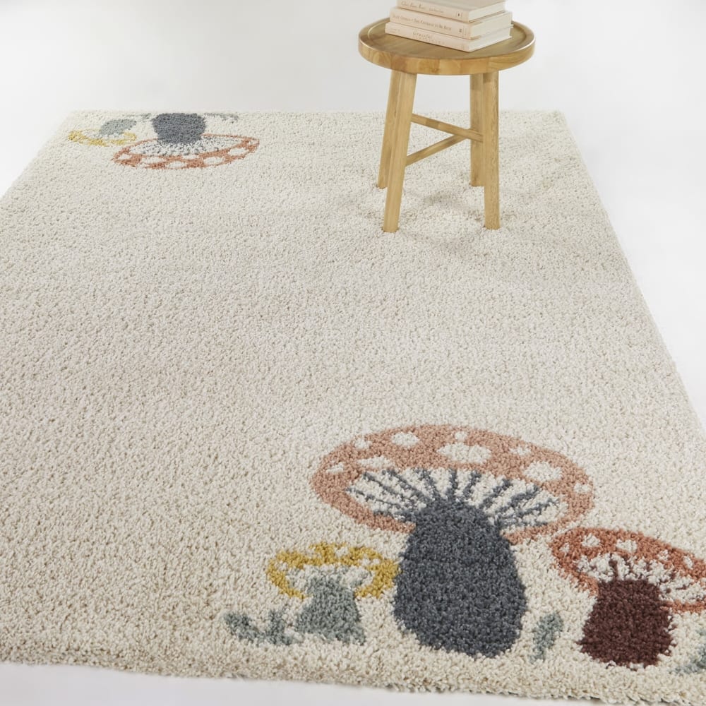 Mod-Tod Mushroom Kids Nature Shag Area Rug