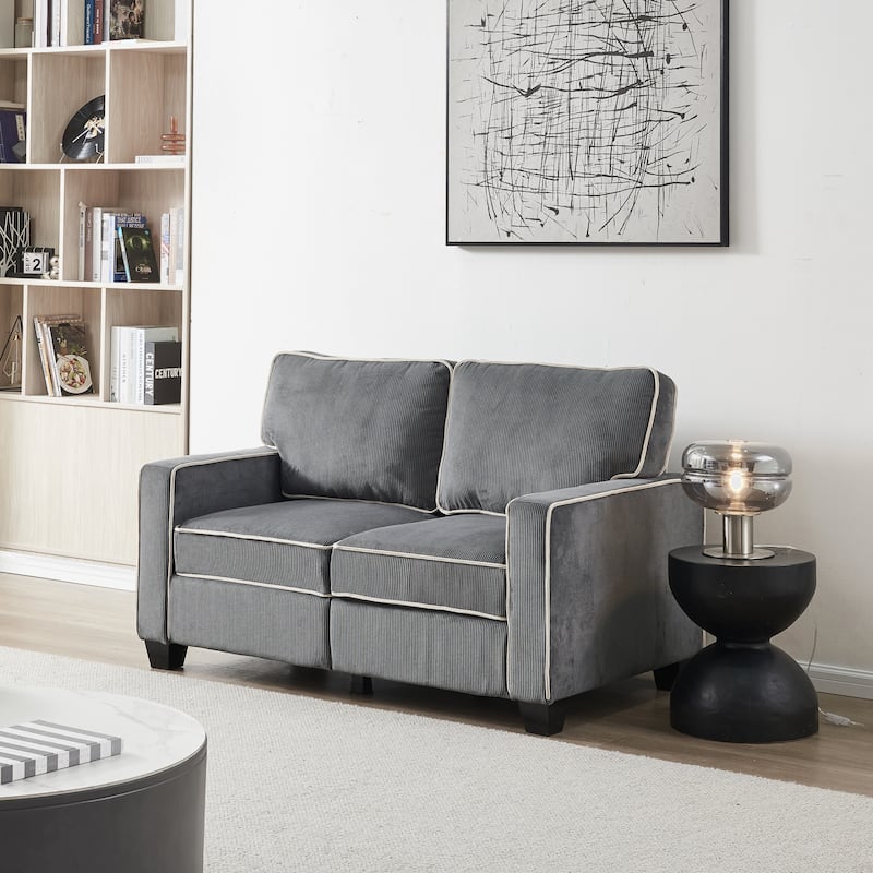 Living Room Corduroy Sofa Loveseat with Storage