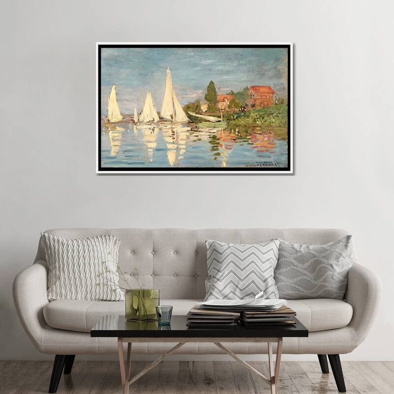iCanvas "Regatta at Argenteuil, c.1872 " by Claude Monet Framed Canvas Print