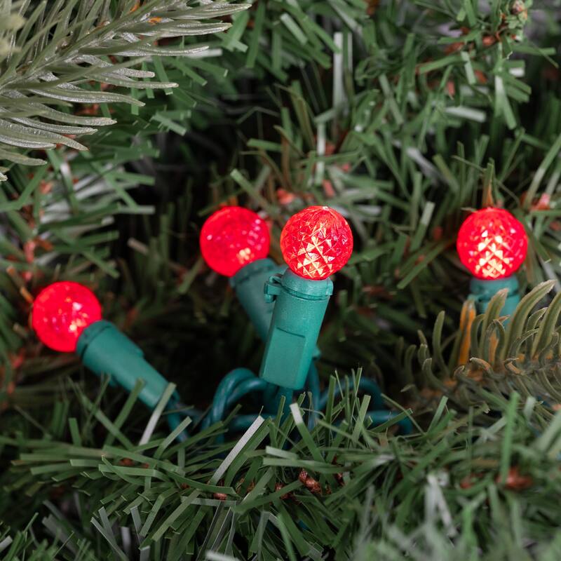 LED G12 Berry Christmas Lights - Red - 16' Green Wire - 50 ct