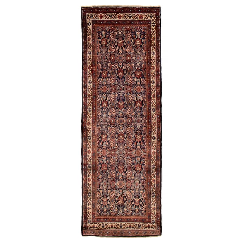 ECARPETGALLERY Hand-knotted Andelz Navy Wool Rug - 3'3 x 9'7 - Dark Navy - 3'3 x 9'7