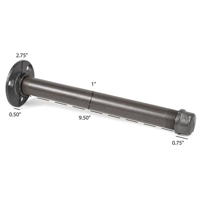 Rustic State Iron Pipe Bracket Set 10 inch Gray