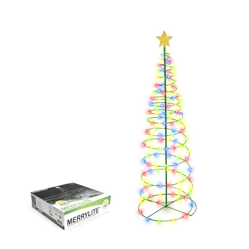 4' Ft Solar Pre-Lit LED Metal Christmas Tree Holiday Light Decoration - 1 or 2 Pack