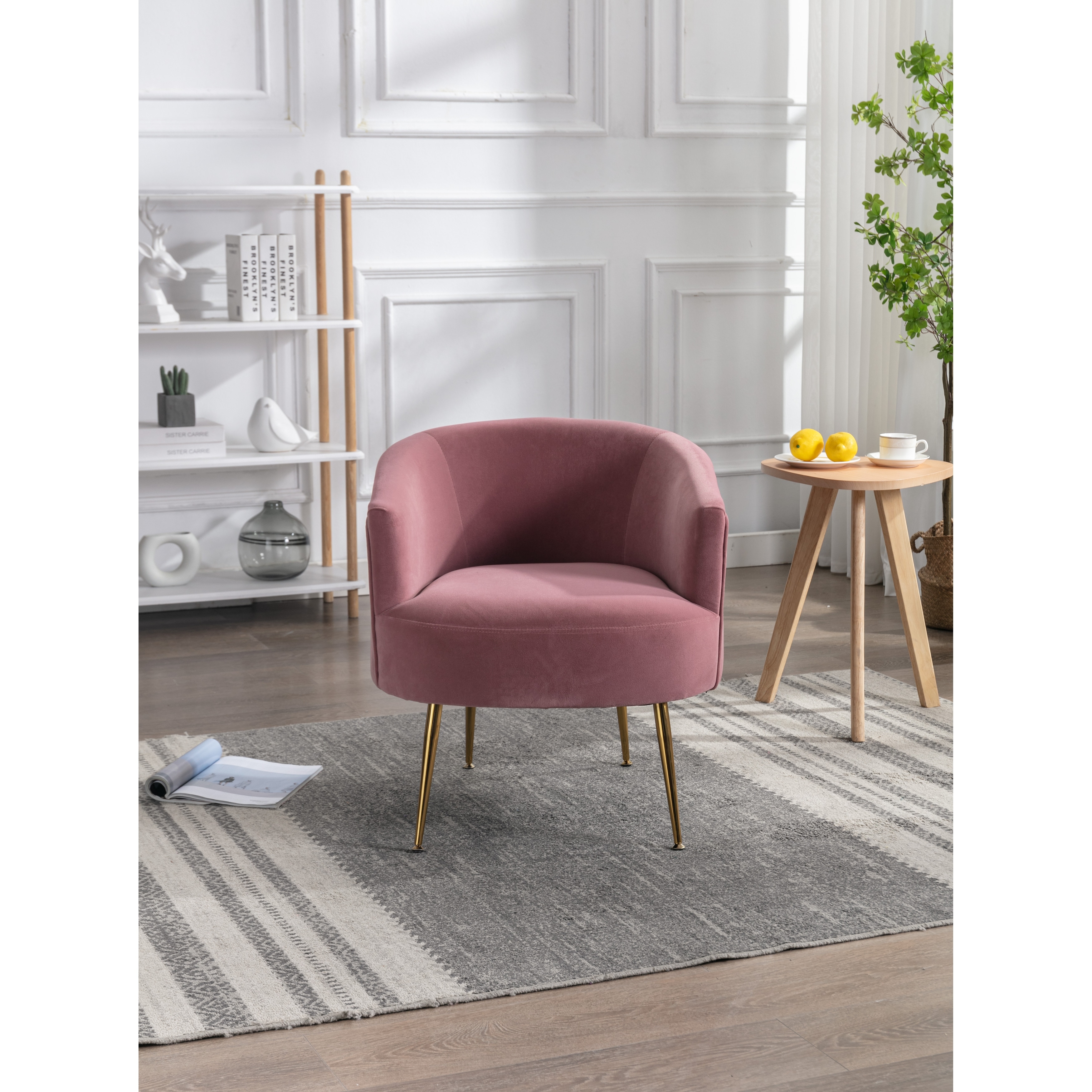 Blush pink deals velvet tub chair