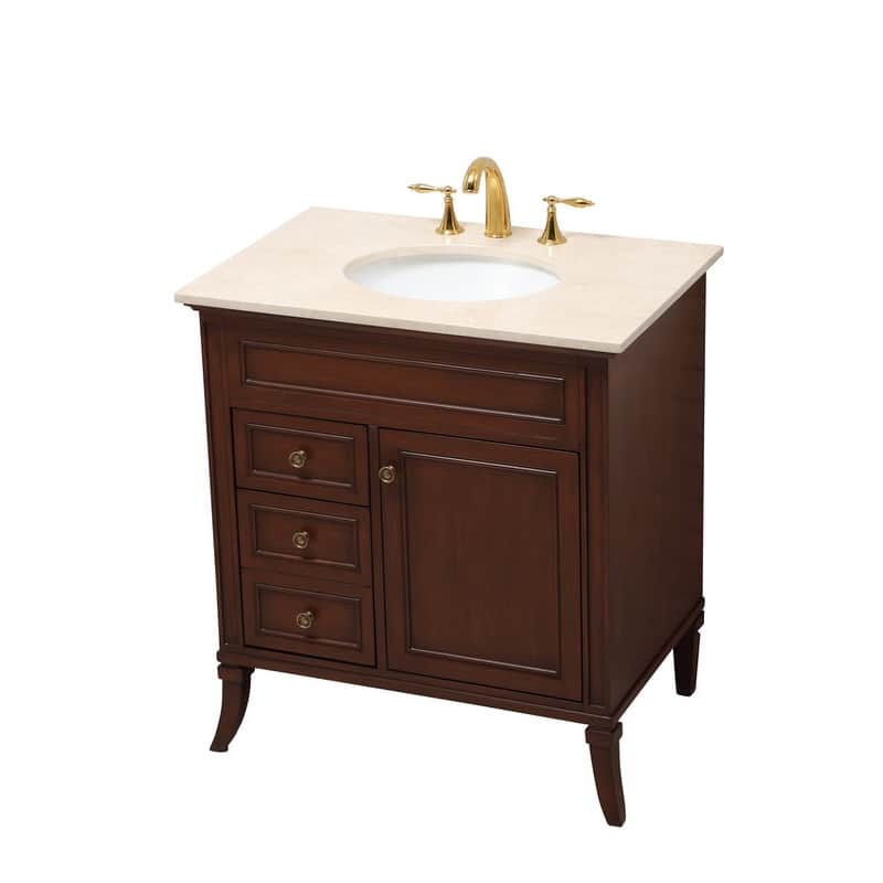 32" Single Bathrrom Vanity - Painted - Brown