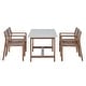 preview thumbnail 12 of 15, Roomfitters Farmhouse 5-Piece Outdoor Dining Set for 4, 59-Inch Rectangular Table, Umbrella Hole, Acacia