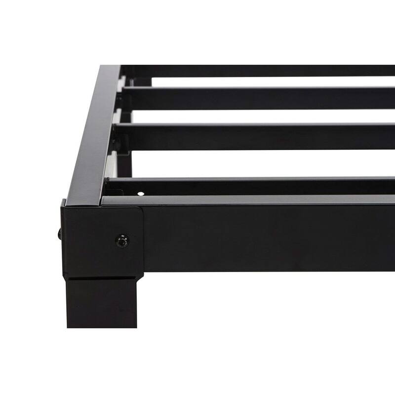 Black Metal Twin XL No Box-Springs Needed Platform Bed Frame Perfect for Any Room
