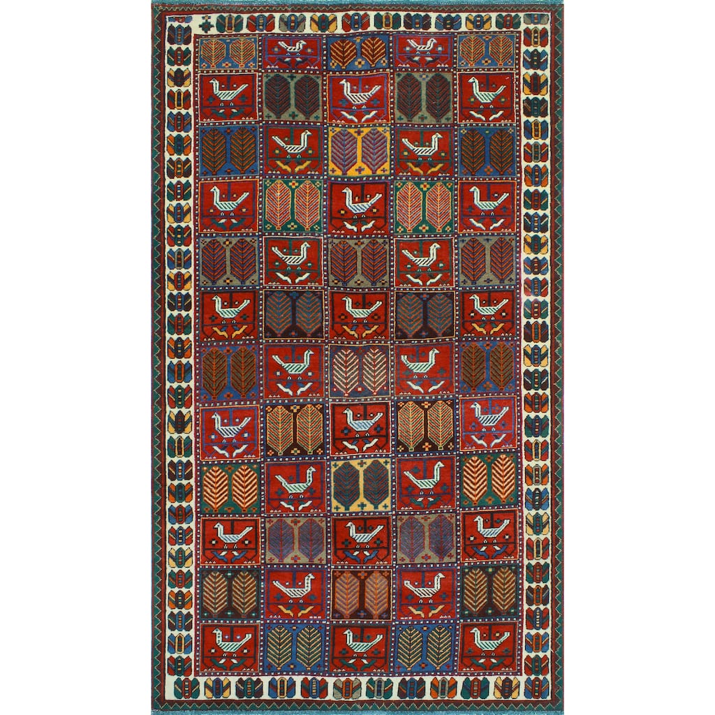 Fine Vintage Distressed Jiaan Red/Ivory Rug - 5'0" x 9'3"